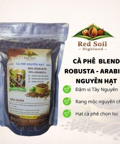 Red Soil Highland Nguyên Hạt - 90% ROBUSTA 10% ABARICA rang vừa, cà phê mộc